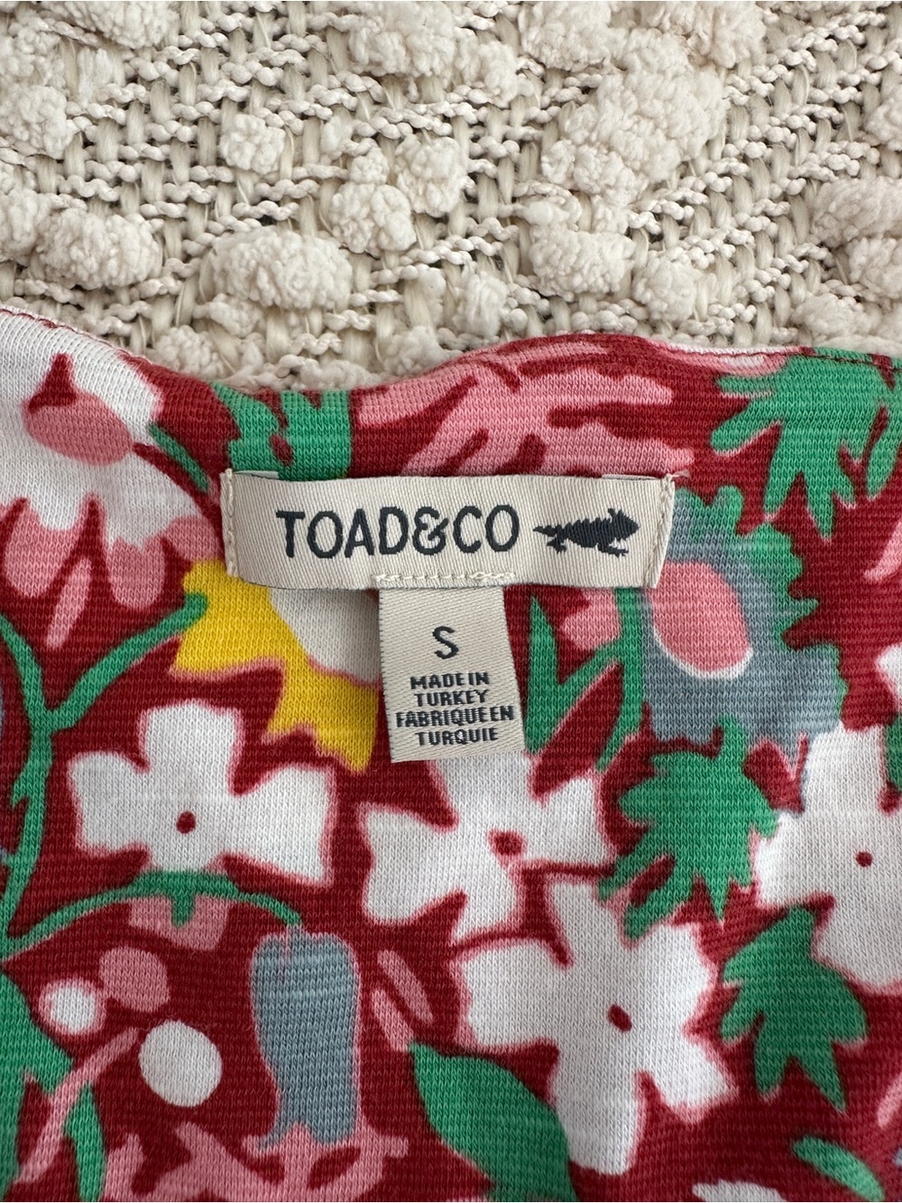 Toad&Co Rosemarie Cap Sleeve Dress Small Floral Samba Tencel Organic Cotton - Picture 2 of 6